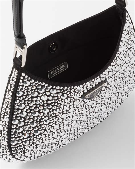 prada cleo satin bag with crystals|prada rhinestone bag.